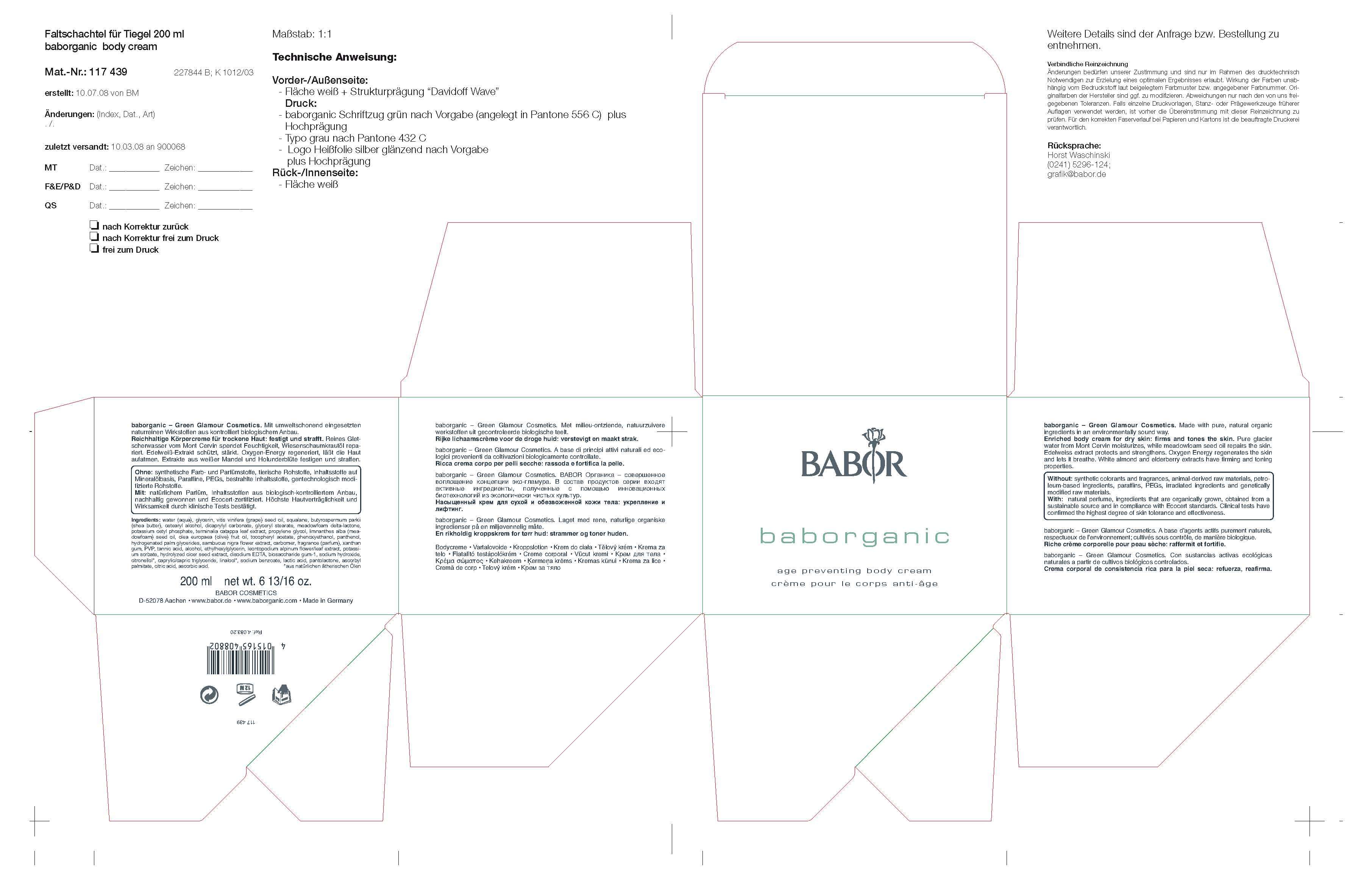 BABOR Baborganic Age Preventing Body Cream